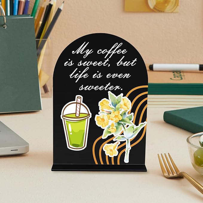 Tabletop Signs, 12 Pack Arched Acrylic 5 x 7 Inch Blank Reusable Plates