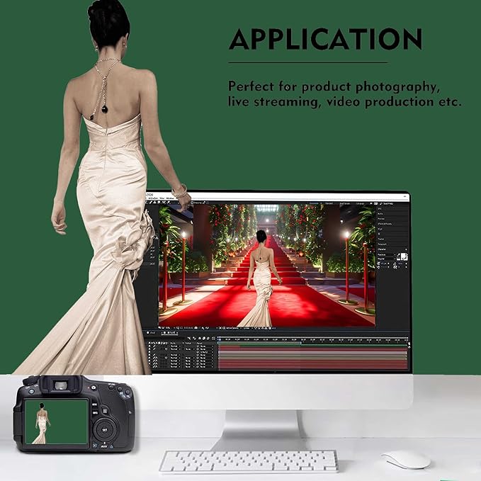 Dark Green Photography Backdrop for Photoshoot, Photo Backdrop Curtain, Perfect Dark Green Backdrops for Party Portrait Photoshoots Video Studio 10FTx20FT
