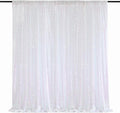 8ft x 8ft White Iridescent Sequin Backdrop Curtain Sparkly Background Drapes for Wedding Birthday Baby Shower Event Decorations