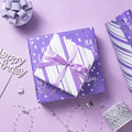 Birthday Wrapping Paper Roll for Girls Women – Purple