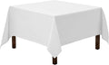 Gee Di Moda Square Tablecloth - 70 x 70 Inch White Table Cloth for Medium Square or Round Tables - Heavy Duty Washable Fabric - for Buffet Table, Holiday Party, Dinner, Wedding & Baby Shower