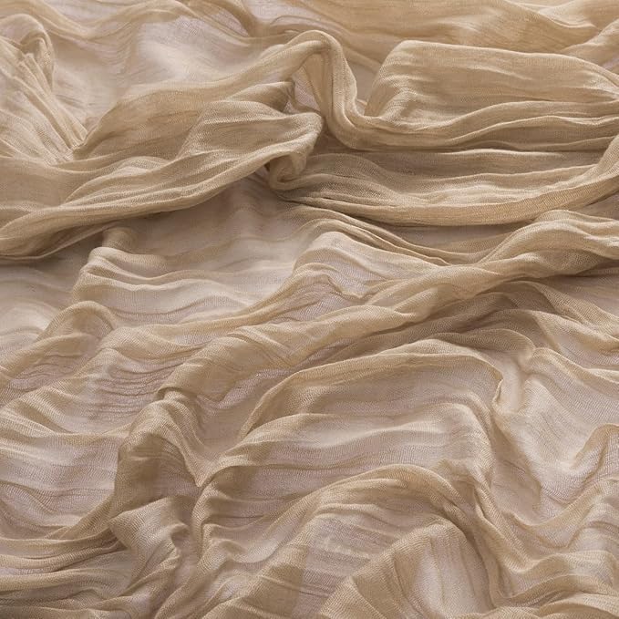 MLMW 6 Pack Fall Table Runner Boho Nude Brown Cheesecloth Table Runner Autumn Gauze Rustic Tan Cheese Cloth 160 inch 13.3ft for Thanksgiving Wedding Party Baby Bridal Shower Birthday