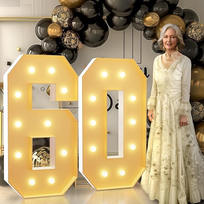Event Party Supplies, 4 Ft Light Up Marquee Numbers, Foam Board