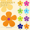 Retro Flower Car Magnets Decorations Refrigerator Decals 60s, 48 Pieces