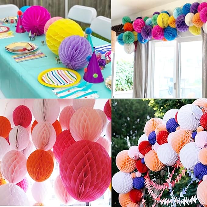 8pcs 10 inch Paper Honeycomb Balls Decorative Tissue Pom Poms Flower Art Hanging Balls for Birthday Wedding Nursery Baby Shower Home Decor (10inch, Royal Blue)