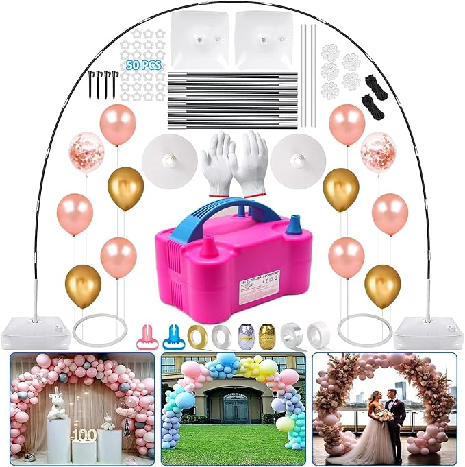 Balloon Arch Kit with Electric Pump, 9 ft Tall by 10 ft Wide