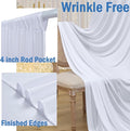 Wrinkle Free Backdrop Curtains for Party Background, 30ftx10ft – White