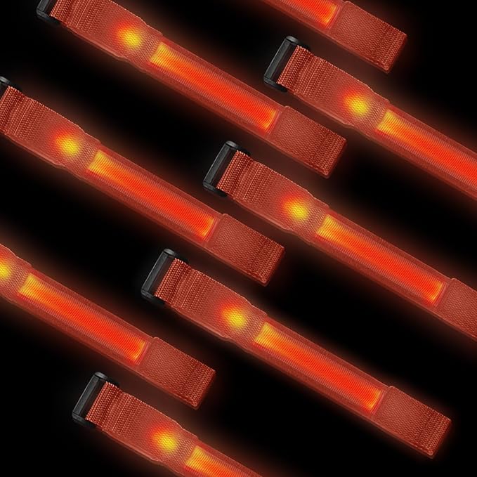 8 Pack LED Bracelets Light Up Wristbands,Glow Flashing Wristbands Glow in The Dark Party Supplies for Party, Festivals, Sports, Camping,Night Events (Orange)