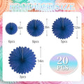 Hanging Paper Fan, 20 Pcs – Navy Blue