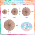 Hanging Paper Fan, 20 Pcs – Brown