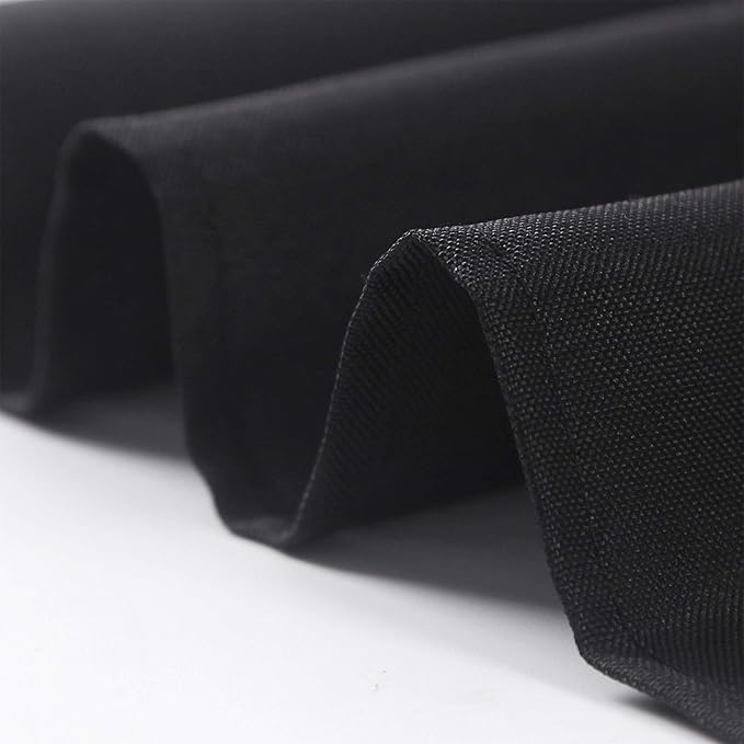Ascoza 12pack 90x132 Inch Black Rectangular Tablecloth 8 Feet Table Cloth in Polyester Fabric for Wedding/Banquet/Restaurant/Parties