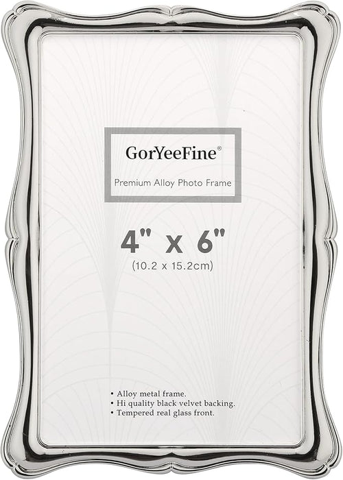 ' Premium Alloy Photo Frame, 4 X 6' – Silver, Luxury Display with Real