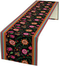 Mexican Table Runner,Colorful Flowers Cinco De Mayo Decor Table Runner for Kitchen Dining Table Home Party Decoration 13x36 Inch