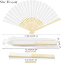 Wedding Handheld Paper Fans Bamboo Folding Paper Fan, 120 Pieces – White