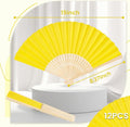 Paper Folding Hand Fans, 12 Pcs