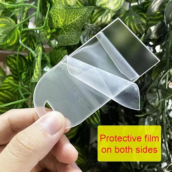 50Pcs Acrylic Place Card for Wedding Frosting Acrylic DIY Table Seating Cards Wedding Supplies with Blue Ribbon