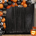 Sequin Backdrop – Black, 10x10 Ft Glitter Background Curtains