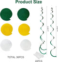 Yellow White Hanging Swirl Decorations Felt Swirl, 36 Pcs – Green
