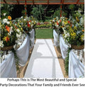 Sequin Aisle Runner, White, 3 x 15 Ft Rectangular for Weddings