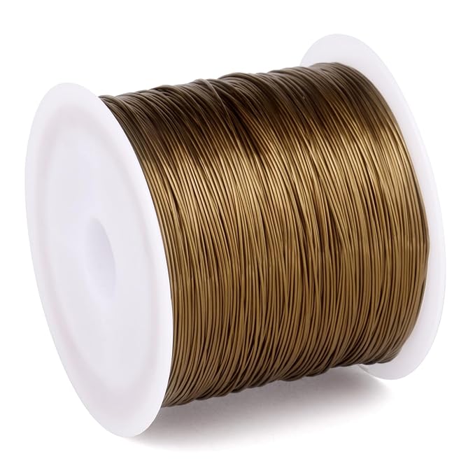 328FT Jewelry Wire 28 Gauge Tarnish-Resistant Copper Beading Wires Roll Bulk for DIY Crafts Jewelry Making, Antique Bronze