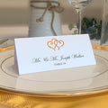 Linked Hearts Place Cards, Orange (Choose Color), Set of 150, Pre-cut and Scored - Wedding, Party, Dinner, and Special Events - Made in the USA