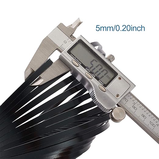 Fashewelry 32.8Ft 5mm Aluminum Flat Wire Black Bendable Metal Craft Wire Strip for Bezel Sculpting Armature Jewelry Making Gem Metal Wrap