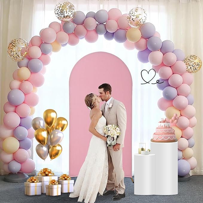 Background Support Equipment: Pink Metal Arches, Set of 3 with Fabric