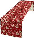 Christmas Table Runner,Seasonal Winter Deer Table Decoration Snowflake Table Cloth Kitchen Dining Table Decoration for Home Party Decor 13x120 Inch