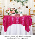 54x54 Inches Sequin Tablecloth, Hot Pink Glitter Table Cover