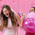 Foil Curtain Backdrop Streamers Metallic Tinsel Fringe, 5 Pack – Pink