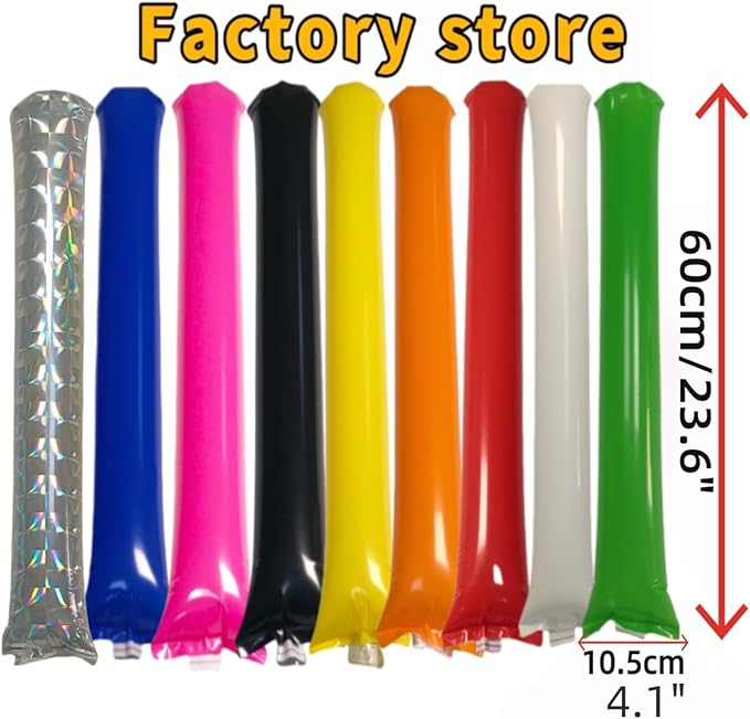 40pcs Round headTeam Spirit Boom Sticks Thunder Sticks Cheering Sticks Team Spirit Plastic Cheerleading Spirit Stick Clapper Inflatable Noise Maker Sports Supply (Pink)