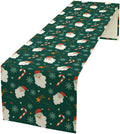 Christmas Table Runner,Seasonal Winter Xmas Holiday Green Table Cloth Kitchen Dining Table Decoration for Home Party Decor 13x120 Inch