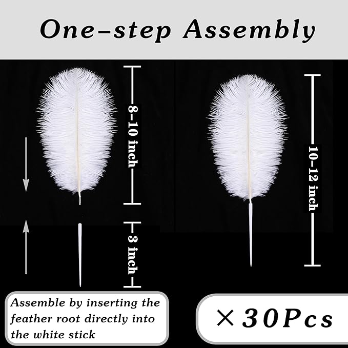 SOGUGOM Green Craft Ostrich Feathers - 30PCS 8-10 inch Ostrich Feathers Kit for Centerpieces, Kindergarten Crafts, Dream Catchers and DIY Projects(Green)