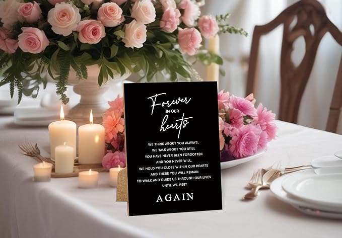 Funeral Sign, 8x11 Black Minimalist Style Loss of Loved One Memorial Sign, Funeral Decorations, Wedding Table Decor, Memorial Gifts For Loss of Loved One, Sympathy Gift, Bereavement Gifts -14