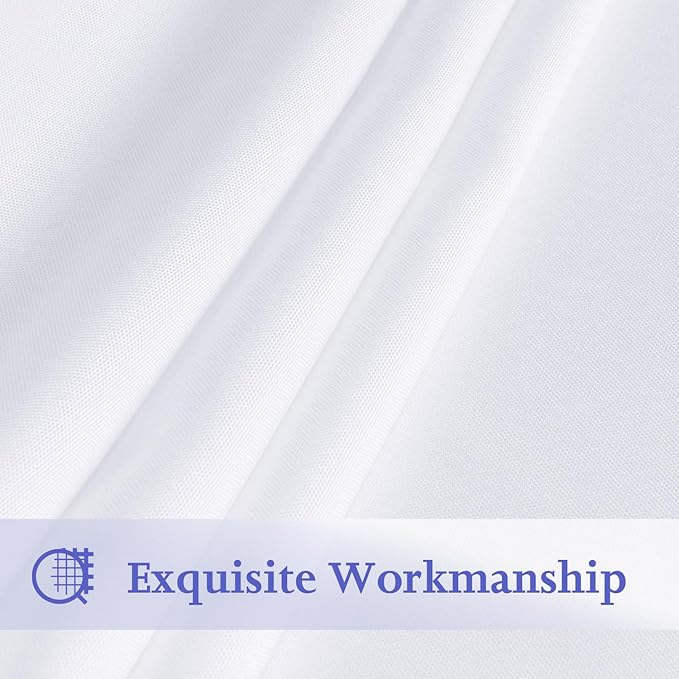 6 Pack White 90 Inch Round Tablecloths. Stain and Winkle Resistant Polyester Washable White Table Cloths for Parties Wedding Dining