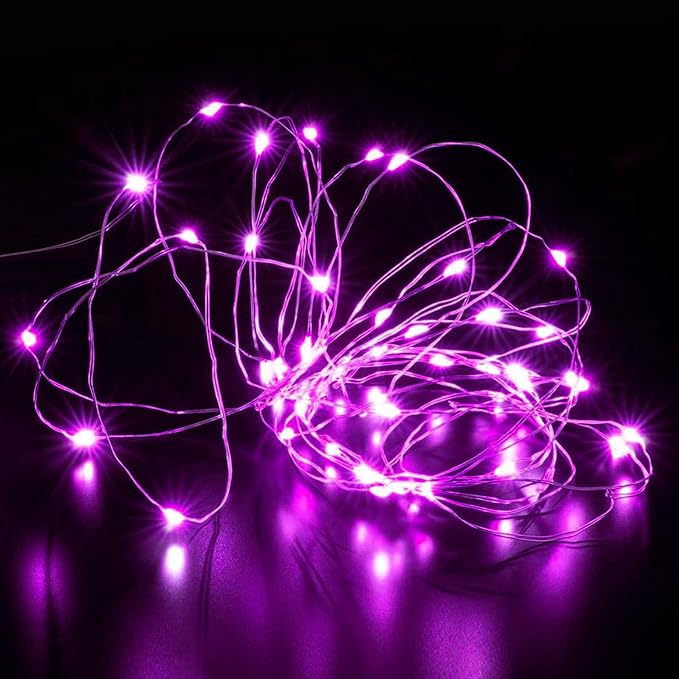 Aogist 12 Pack Fairy Lights 3 Modes 7ft 20 LED Waterproof,Battery Operated Silver Wire Firefly Starry Moon Mini String Lights for Mason Jars Christmas DIY Crafts Wedding Party Bedroom,Pink