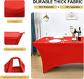 2-Pack Spandex Table Covers for Rectangle Standard Folding, 6ft – Red