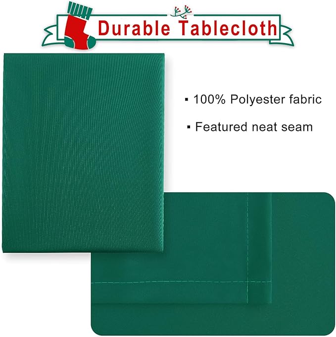 Hiasan Small Tablecloth for Square Tables - Waterproof and Spillproof Washable Fabric Table Cloth for Dining Room Kitchen Party (Emerald Green, 40 x 40 Inch)