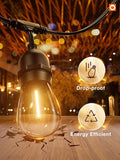 String Lights 48 FT Warm White LED Patio Lights with 25 Shatterproof Bulbs