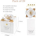 Gift Boxes 20 Pack White Candy Favor Boxes with Floral Decor and Tags