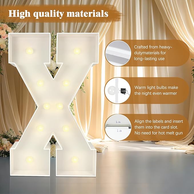 Marquee Light Up Numbers: 3FT Large Decorative Letters Signs for Party Decorations Baby Shower Birthday Wedding Engagement Anniversary, 3 Feet Tall Pre-Cut DIY Foamboard Number 8 - Easy to Assemble