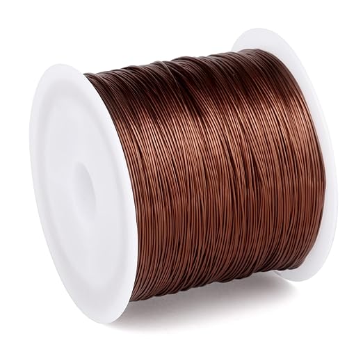 328FT Jewelry Wire 26 Gauge Tarnish-Resistant Copper Beading Wires Roll Bulk for DIY Crafts Jewelry Making, Red Brown