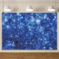Glitter Backdrop Silver Light Spots Navy Blue Sequin Bokeh, 5x3ft – Blue