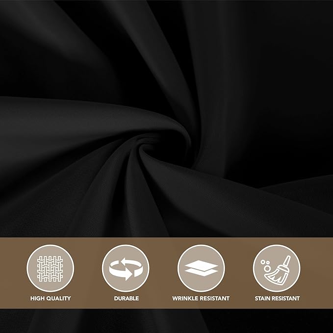 sancua Small Square Tablecloths 2 Pack - 36x36 Inch - Black Table Cloth for Square or Round Tables, Washable Polyester Fabric Table Cover for Nightstand End Bedside Tables