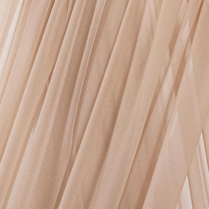 MLMC Nude Wedding Arch Draping Fabric 2 Panels 29" x 20 FT Extra Long Gauze Drapes Sheer Backdrop Curtains 6.6 Yards Outdoor Drapery Panels for Wedding Ceremony Party Ceiling Decoration