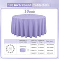 Round Tablecloths, 10 Pack – Lavender, 120 Inch