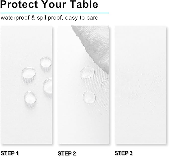 Hiasan 2 Pieces White Rectangle Tablecloth - Waterproof and Spillproof Restaurant Washable Polyester Table Cloth for Dining Room, 54 x 108 Inch