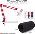 HyperX QuadCast Boom Arm, Red Boom Arm with Windscreen