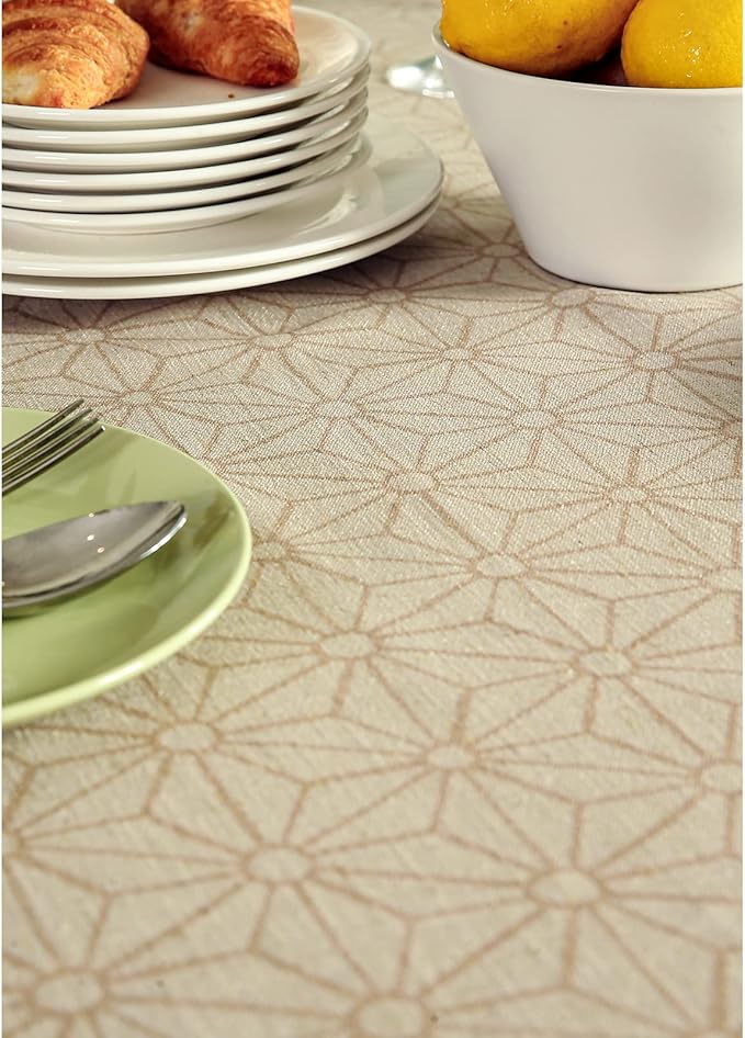 patdrea Designer Linen Rectangle Table Cloth,Vintage Anti-Wrinkle Durable Breathable French Extra Long Tablecloth,Dacorative for Kitchen Dining,Holiday,Christmas,Thanksgiving,67"x118"-Cudillero