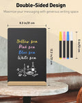 A4 Tabletop Chalkboard Sign with Stand & Chalk Markers, 3 Pcs